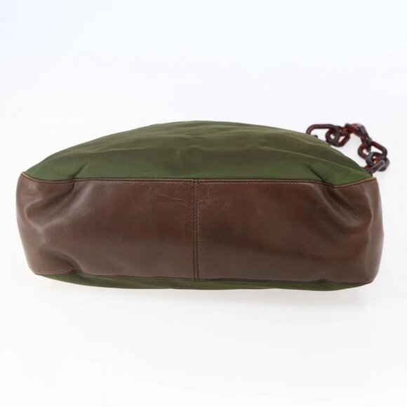 PRADA Chain Shoulder Bag Nylon Khaki Auth - Picture 6 of 16